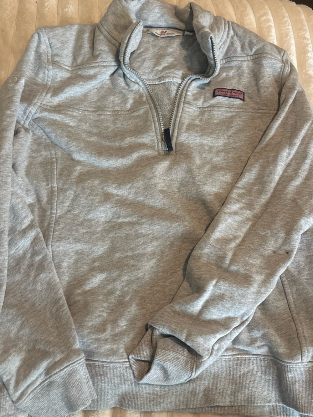 Vineyard Vines Light Grey Women's Quarter-Zip Pullover